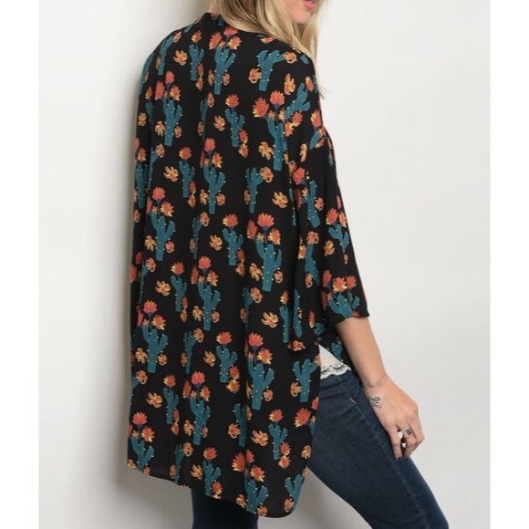 1 DAY CLEARANCE✨ New black Festival cactus kimono - Picture 2 of 4